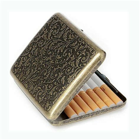 antique metal cigarette box|old fashioned cigarette case.